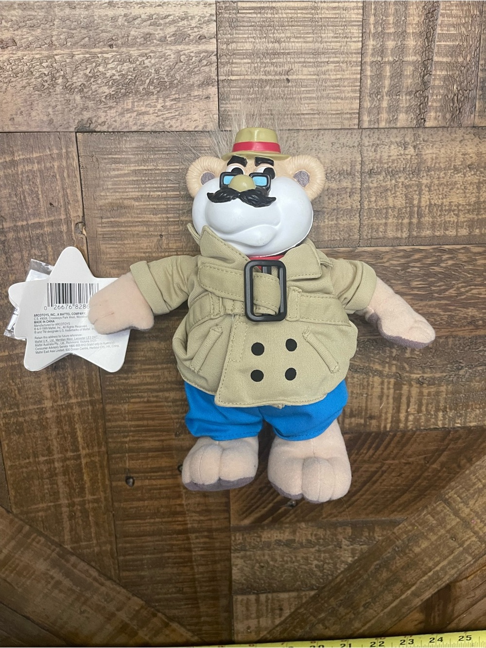 Vintage 1999 Mattel Detective Bubba Plush Bear 8" - Non-Working Voice